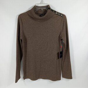 RAFAELLA Women's Brown Longsleeve Turtle Neck Sweater Size Small *NWT